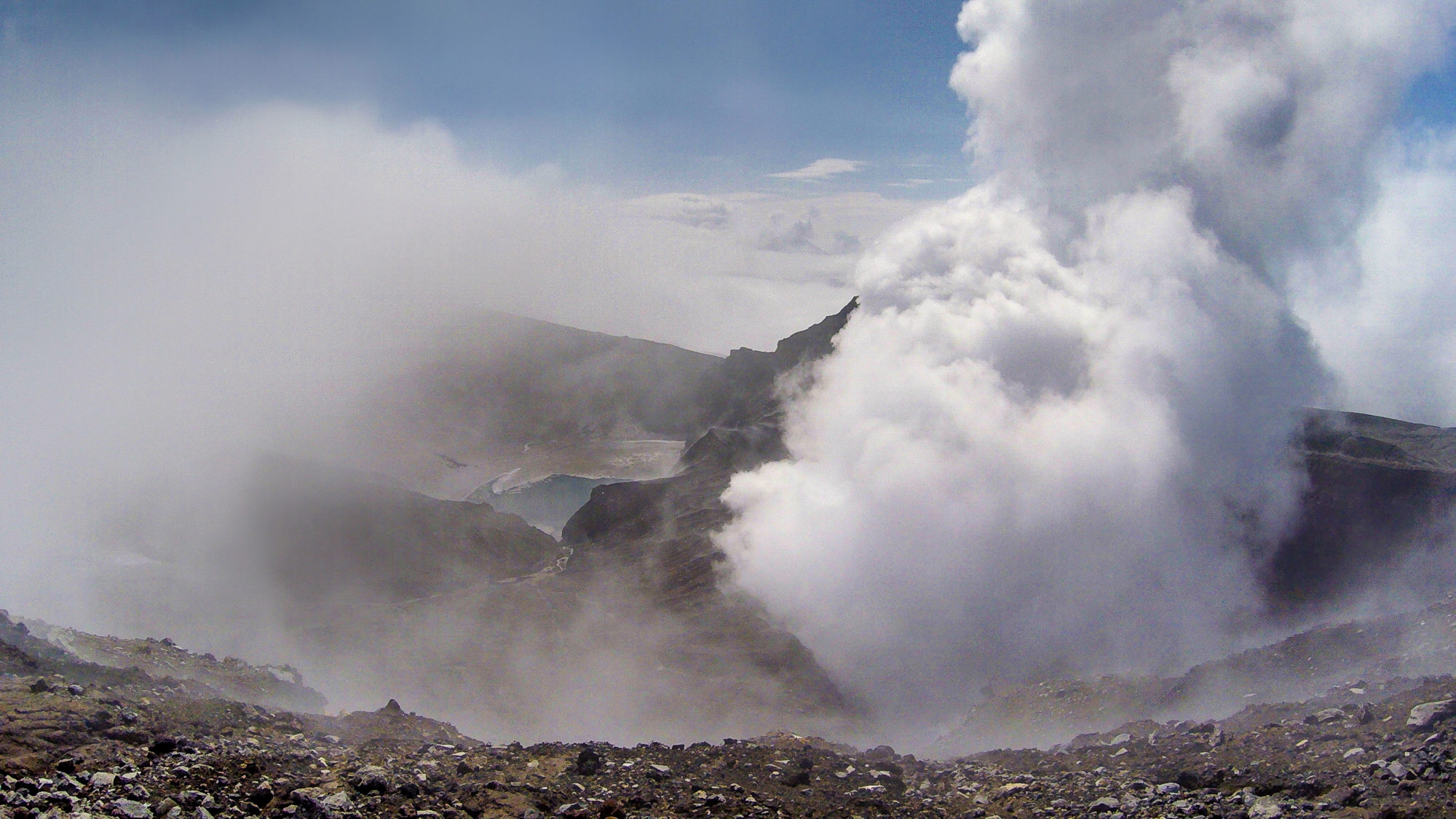 Foto di vista dalla cima del vulcano gorely