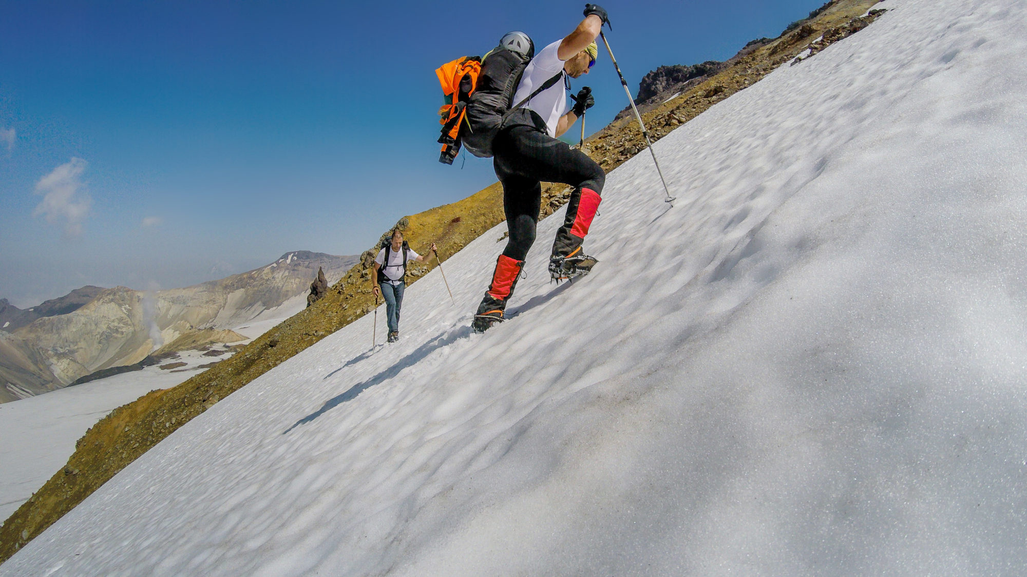 Foto di verso la cima del mutnovsky