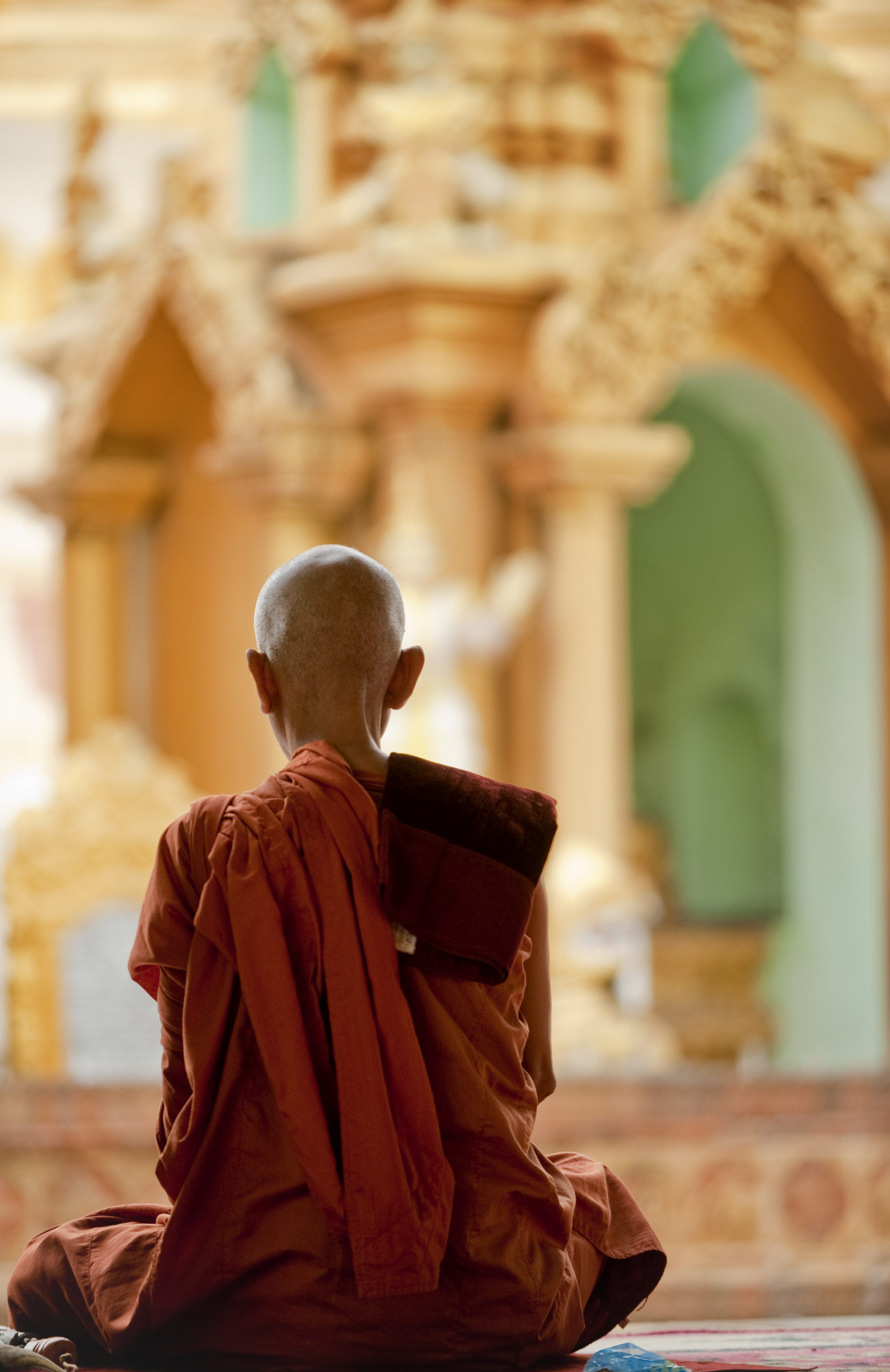 Foto di Monaco Buddista in meditazione