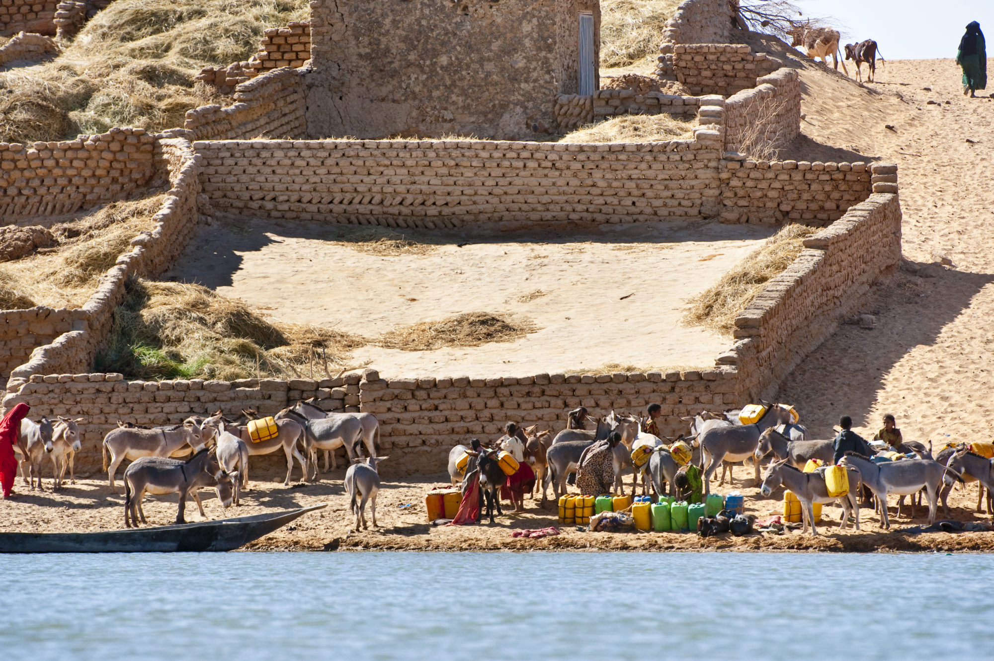 Foto di Carico di merce in un vilaggio sul fiume Niger