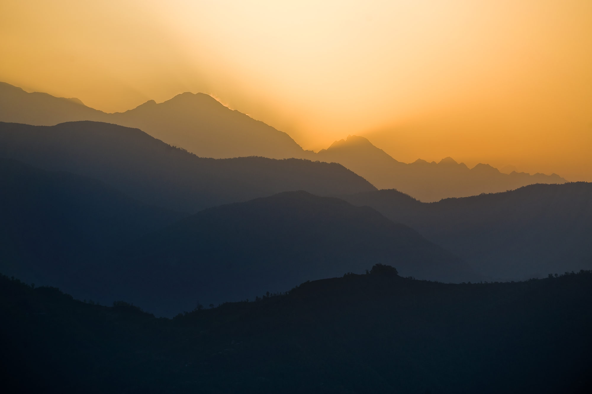 Foto di Alba nel gruppo dell’Annapurna