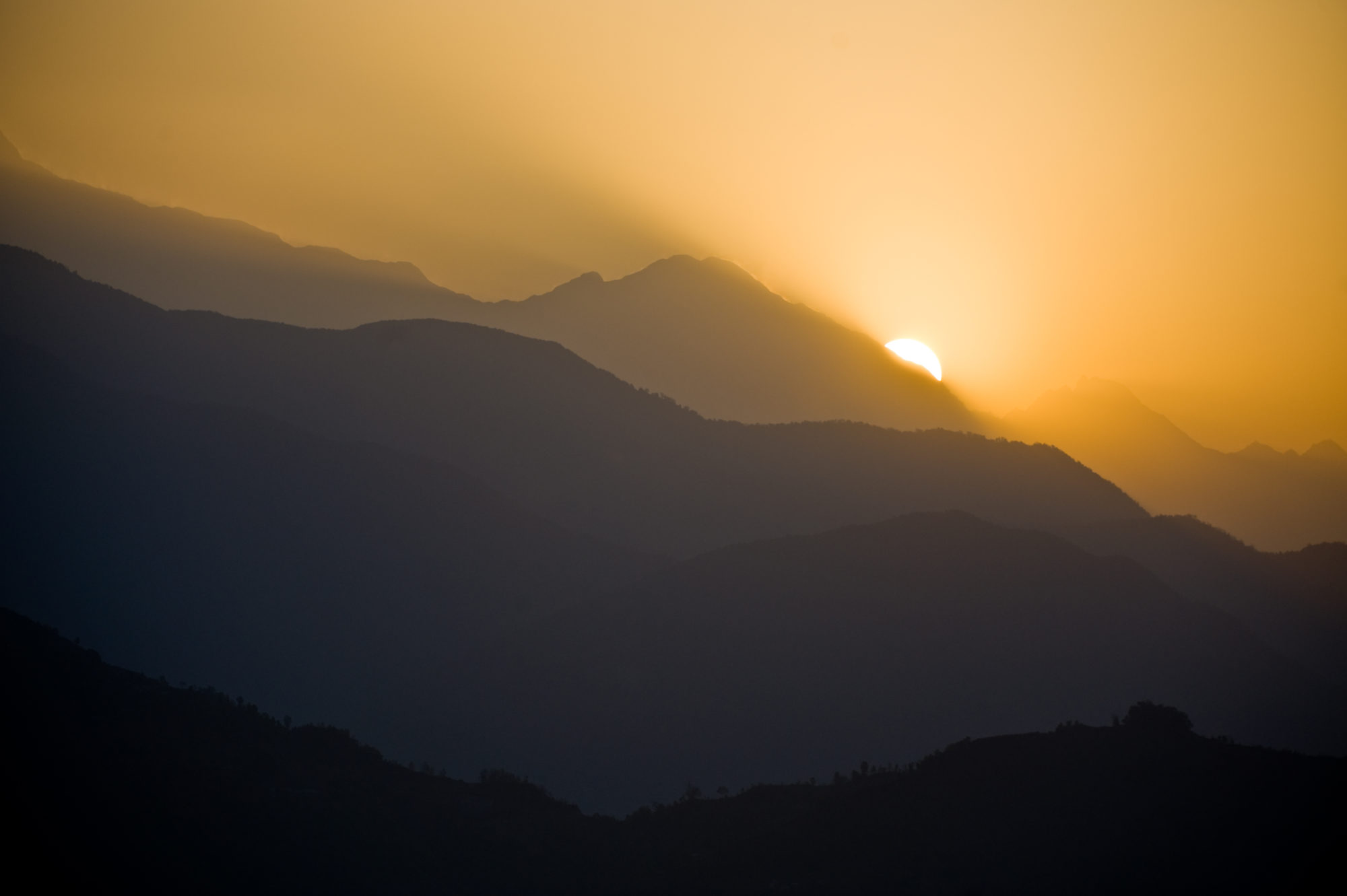 Foto di Alba nel gruppo dell’Annapurna